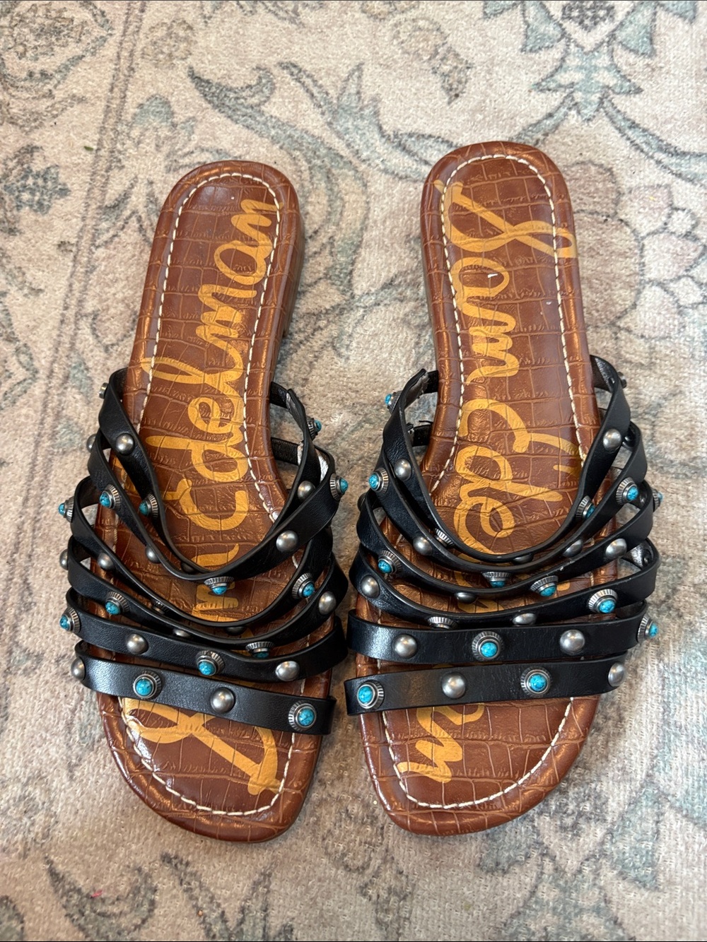 EUC SAM EDELMAN STRAP GREEK STUDDED SANDALS
